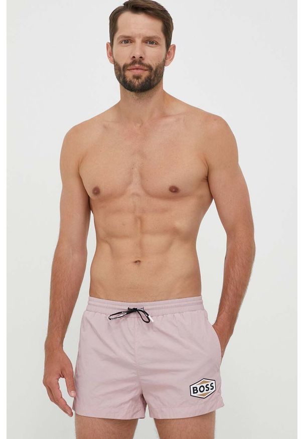 BOSS szorty kąpielowe kolor różowy. Kolor: różowy