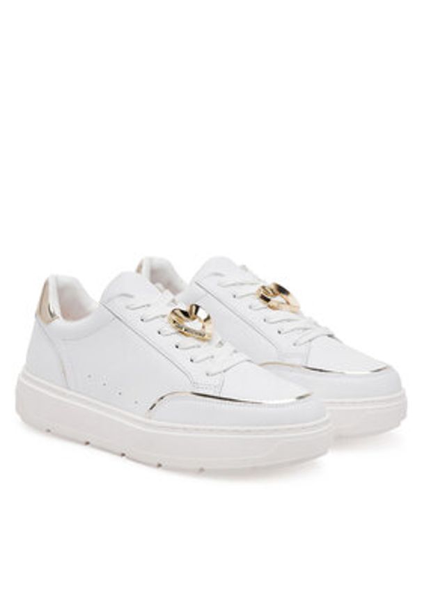 Love Moschino - LOVE MOSCHINO Sneakersy JA15214G1MIA610A Biały. Kolor: biały. Materiał: skóra