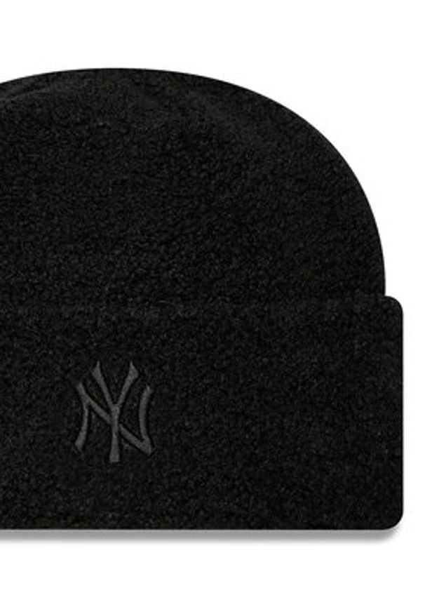 New Era Czapka Borg New York Yankees Cuff Knit Beanie 60580757 Czarny. Kolor: czarny. Materiał: poliester, materiał