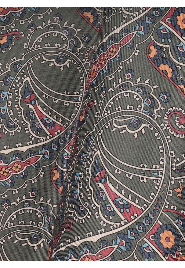 Pako Lorente - PAKO LORENTE - Zielona poszetka męska paisley. Kolor: zielony. Materiał: poliester. Wzór: paisley