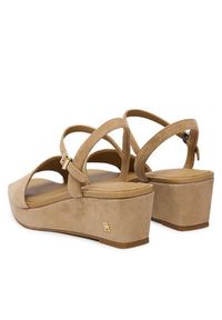 TOMMY HILFIGER - Tommy Hilfiger Sandały Suede Wrapped Mid Wedge FW0FW09235 Brązowy. Kolor: brązowy. Materiał: zamsz, skóra #5