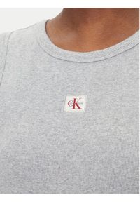 Calvin Klein Jeans Top LV047C201G Szary Slim Fit. Kolor: szary. Materiał: bawełna #4