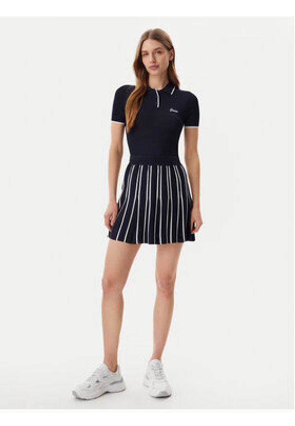 Guess Polo V5GP00Z3D60 Granatowy Slim Fit. Typ kołnierza: polo. Kolor: niebieski. Materiał: wiskoza