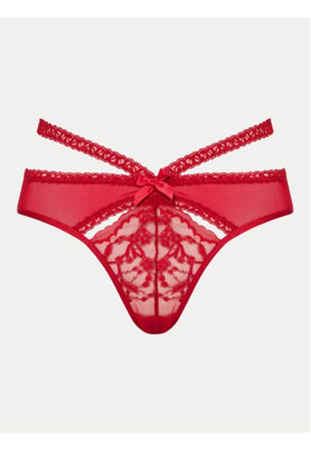 Hunkemöller Komplet 3 par fig brazylijskich 300280 Czerwony. Kolor: czerwony. Materiał: syntetyk