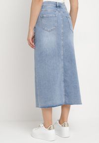 Born2be - Jasnoniebieska Jeansowa Spódnica Maxi z Wysokim Stanem Nicyela. Stan: podwyższony. Kolor: niebieski. Materiał: jeans #2