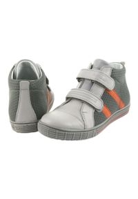 RenBut - Trzewiki buty dziecięce na rzepy Ren But 4275 popiel/pomarańcz pomarańczowe szare. Zapięcie: rzepy. Kolor: pomarańczowy, szary, wielokolorowy. Materiał: materiał, skóra