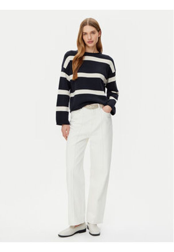 Marc O'Polo Sweter 502 6059 60047 Granatowy Regular Fit. Typ kołnierza: polo. Kolor: niebieski. Materiał: bawełna