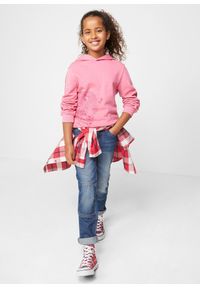 bonprix - Bluza z kapturem, z czystej bawełny organicznej. Typ kołnierza: kaptur. Kolor: różowy. Materiał: bawełna #3