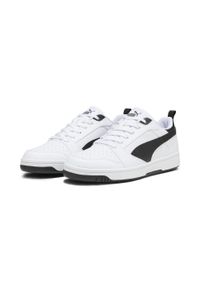 Buty sportowe do chodzenia męskie Puma Rebound v6. Kolor: biały, wielokolorowy, czarny. Materiał: skóra ekologiczna, materiał. Sport: turystyka piesza