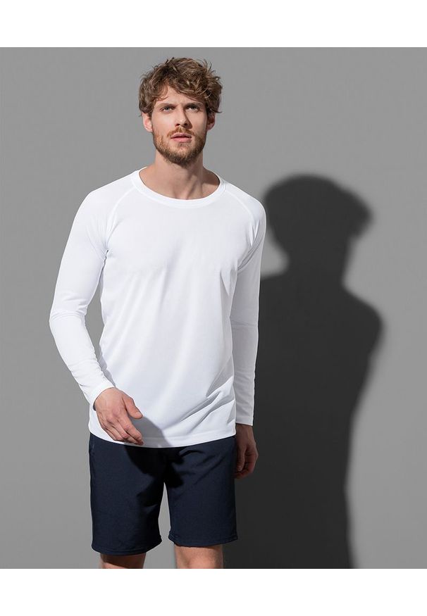 Stedman - Longsleeve Sportowy, Koszulka, T-shirt z Długim Rękawem, Biały, ACTIVE-DRY Poliester. Kolor: biały. Materiał: poliester. Długość rękawa: długi rękaw. Długość: długie. Styl: sportowy