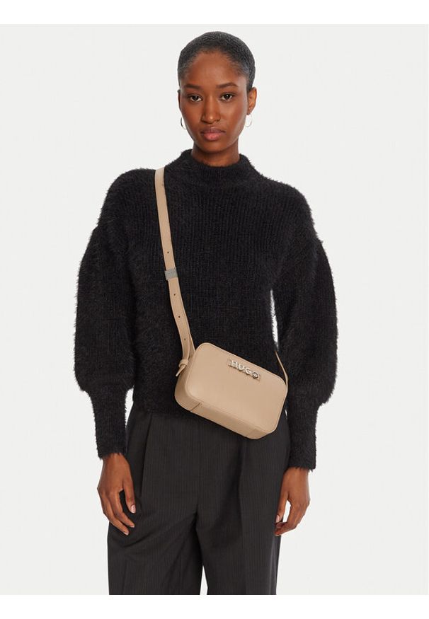 Hugo - HUGO Torebka 50547054 Beżowy. Kolor: beżowy. Materiał: skórzane