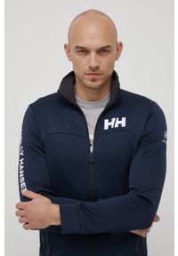 Helly Hansen bluza sportowa męska kolor granatowy z nadrukiem. Kolor: niebieski. Materiał: materiał, polar. Wzór: nadruk. Styl: sportowy