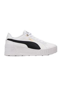 Puma - Damskie Skórzane Buty Na Koturnie Karmen. Kolor: biały. Materiał: skóra. Obcas: na koturnie. Styl: sportowy
