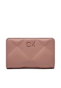 Calvin Klein Duży Portfel Damski Re-Lock Quilt Bifold Wallet K60K611374 Różowy. Kolor: różowy. Materiał: skóra #1