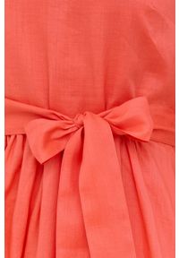 MAX&Co. sukienka kolor pomarańczowy maxi rozkloszowana. Kolor: pomarańczowy. Materiał: tkanina. Długość rękawa: na ramiączkach. Wzór: gładki. Typ sukienki: rozkloszowane. Długość: maxi