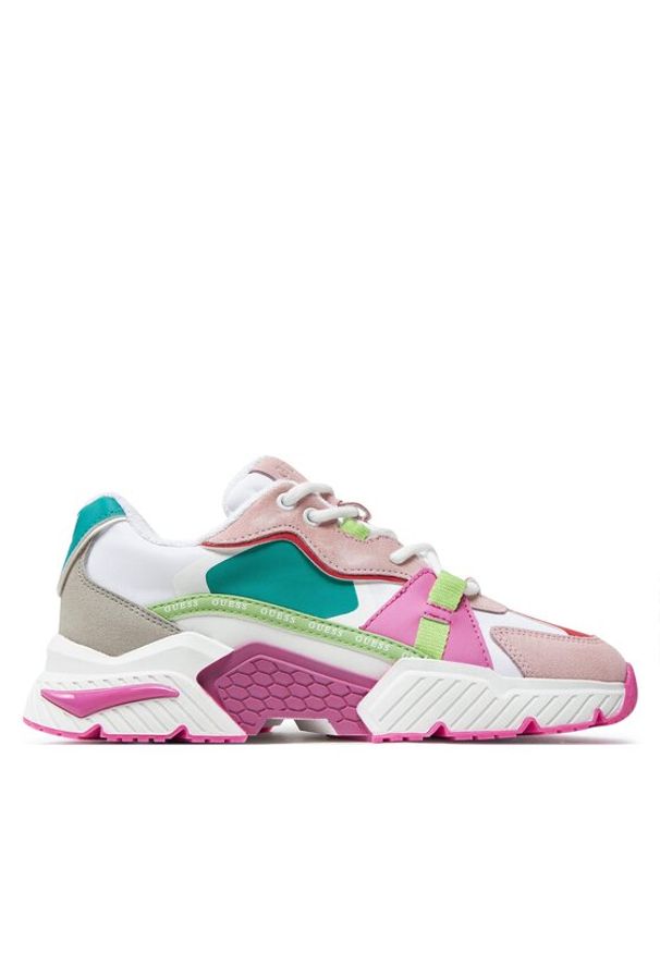 Guess Sneakersy FLGCA3 ELE12 Kolorowy. Materiał: skóra. Wzór: kolorowy