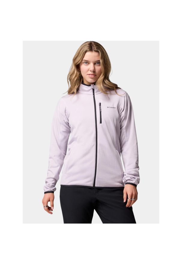 columbia - Sweter Damski Columbia Essential Hike Grid. Kolor: fioletowy. Materiał: polar. Sport: turystyka piesza