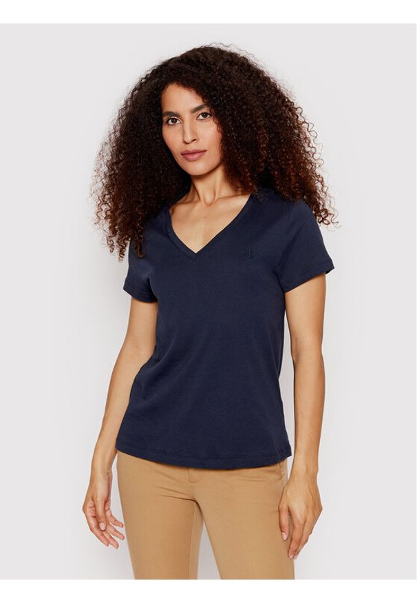 Lauren Ralph Lauren T-Shirt I811527 Granatowy Regular Fit. Kolor: niebieski. Materiał: bawełna