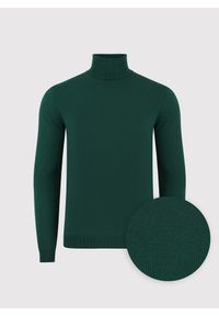 Pako Lorente - PAKO LORENTE - Ciemnozielony gładki golf męski. Typ kołnierza: golf. Kolor: niebieski, zielony, czarny. Materiał: poliamid, bawełna, elastan. Wzór: gładki. Sezon: jesień #2