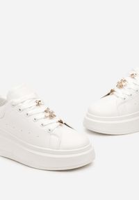 Born2be - Białe Sneakersy na Platformie Ariadi. Okazja: na co dzień. Kolor: biały. Obcas: na platformie #4