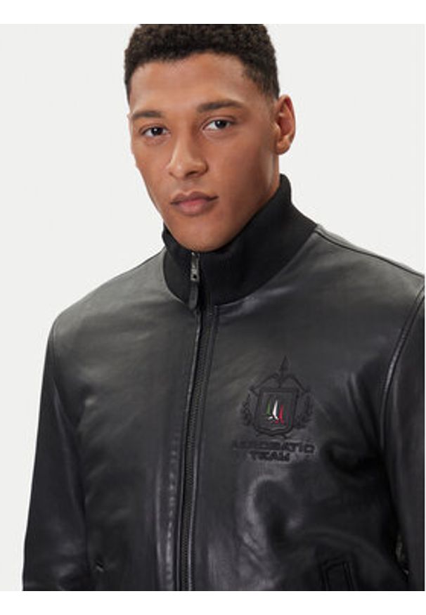 Aeronautica Militare Kurtka skórzana 252PN0959UPL00303 Czarny Regular Fit. Kolor: czarny. Materiał: skóra