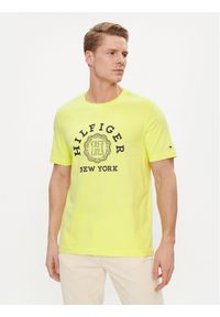 TOMMY HILFIGER - Tommy Hilfiger T-Shirt Coin MW0MW34437 Żółty Regular Fit. Kolor: żółty. Materiał: bawełna