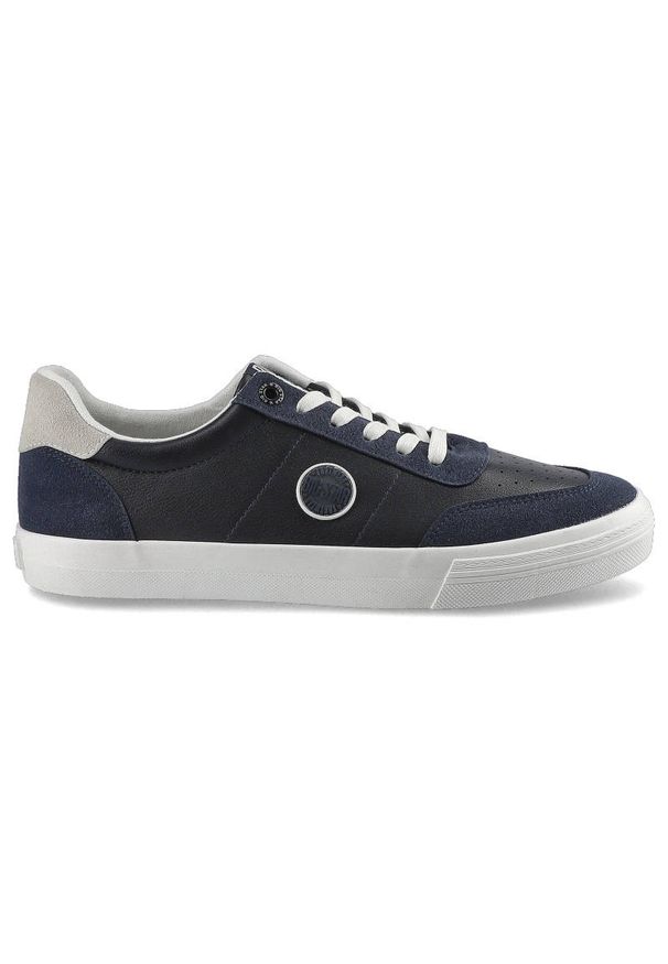 Big-Star - Granatowe Trampki Big Star Męskie Stylowe Obuwie. Okazja: na co dzień. Kolor: niebieski. Materiał: materiał, syntetyk, skóra ekologiczna, jeans. Szerokość cholewki: normalna. Styl: elegancki