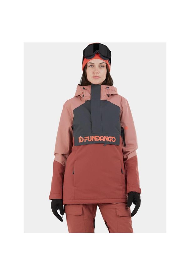 FUNDANGO - Anorak Damski Fundango Birch ECO Logo. Kolor: czarny, różowy, wielokolorowy. Sezon: zima. Sport: wspinaczka, narciarstwo