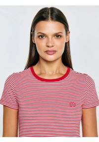 Big-Star - Koszulka damska w paski z haftem czerwona Zenaisa 603. Okazja: na co dzień. Kolor: czerwony. Materiał: dzianina, jeans. Wzór: haft, paski. Styl: klasyczny, casual, elegancki #6