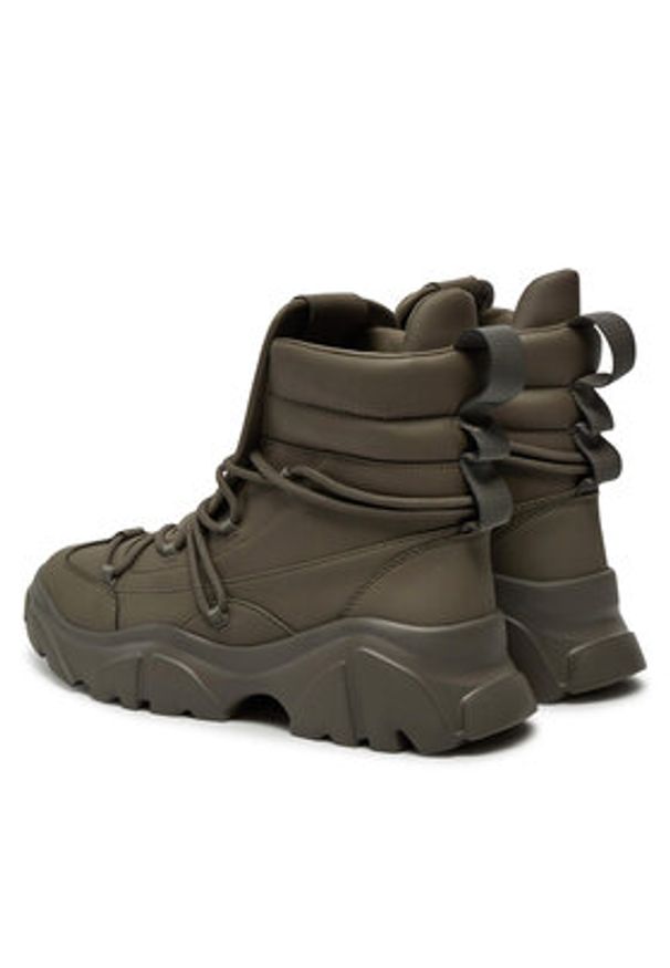 EA7 Emporio Armani Trapery X8M001 XK228 U007 Khaki. Kolor: brązowy. Materiał: skóra