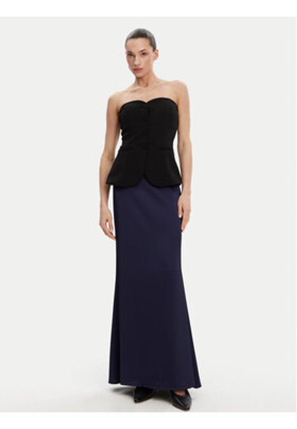 ACCESS FASHION Spódnica maxi 53-6023-147 Granatowy Regular Fit. Kolor: niebieski. Materiał: syntetyk