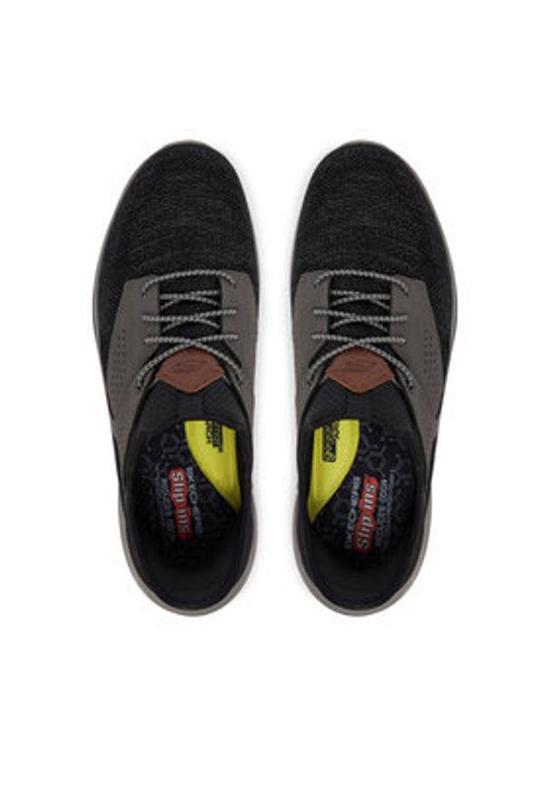 skechers - Skechers Sneakersy Slip-Ins Rf: Slade - Caster 210889/BKGY Czarny. Kolor: czarny. Materiał: materiał