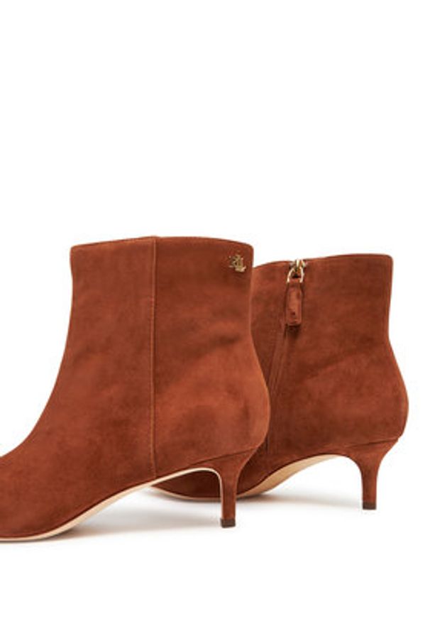 Lauren Ralph Lauren - LAUREN RALPH LAUREN Botki 802967779002 Brązowy. Kolor: brązowy. Materiał: skóra, zamsz