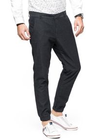 Tom Tailor - TOM TAILOR SPODNIE MĘSKIE VERNON TAPERED JOGGING PANTS BLACK. Wzór: jednolity, jodełka. Styl: elegancki