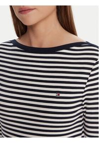TOMMY HILFIGER - Tommy Hilfiger Bluzka WW0WW47309 Granatowy Slim Fit. Kolor: niebieski. Materiał: wiskoza #4