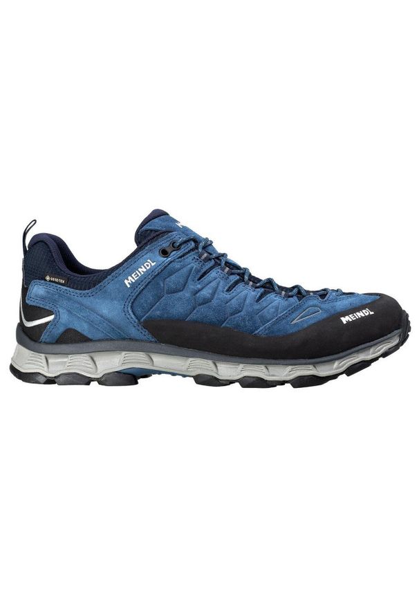 MEINDL - Buty trekkingowe Meindl Lite trailowe GTX. Kolor: wielokolorowy, niebieski, czarny. Materiał: guma, materiał, syntetyk. Technologia: Gore-Tex. Sport: turystyka piesza