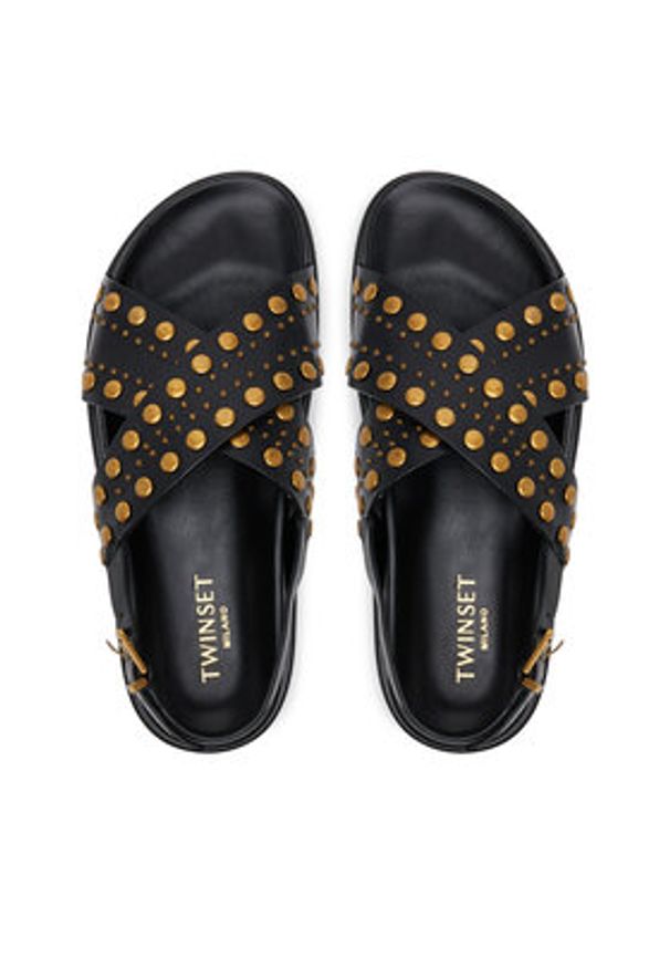 TwinSet - TWINSET Sandały 251TGT070 Czarny. Kolor: czarny. Materiał: skóra
