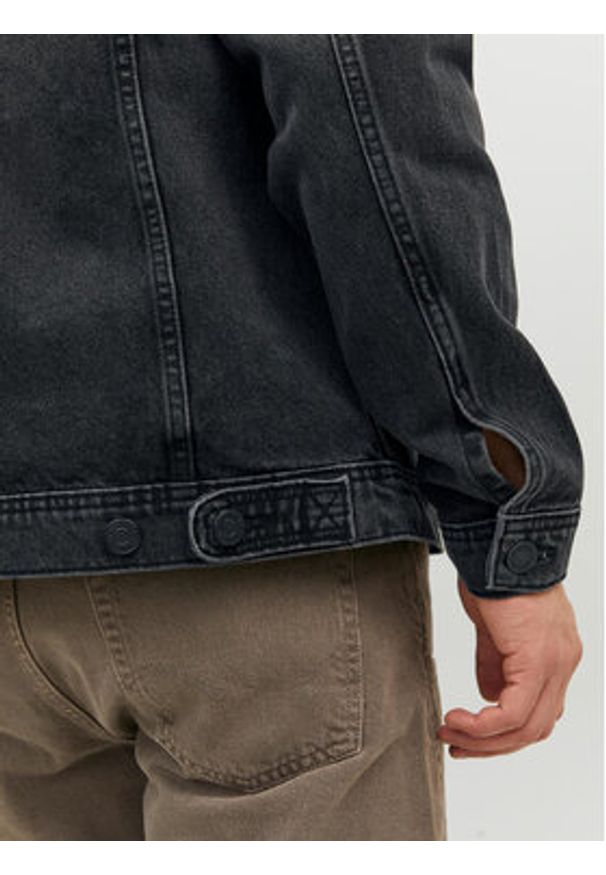Jack & Jones - Jack&Jones Kurtka jeansowa Jean 12223613 Czarny Regular Fit. Kolor: czarny. Materiał: bawełna