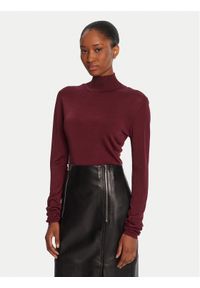 Lola Casademunt by Maite Golf MF2511013 Bordowy Regular Fit. Typ kołnierza: golf. Kolor: czerwony. Materiał: wiskoza #1