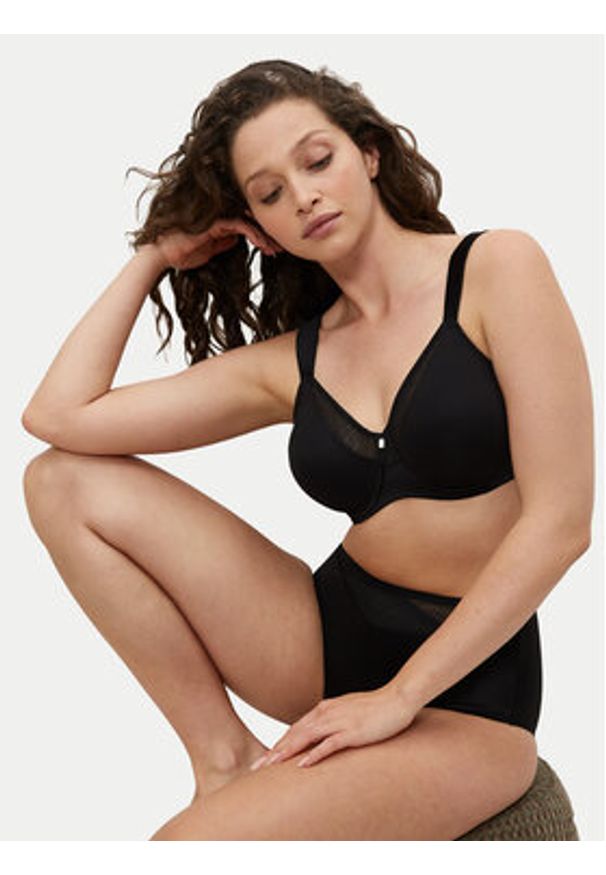 Triumph Biustonosz z fiszbiną True Shape Sensation 10186010 Czarny. Kolor: czarny. Materiał: syntetyk