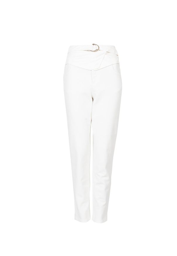 Pinko Spodnie "Samantha" | 1J10V8 Y882 | Kobieta | Biały. Kolor: biały. Materiał: bawełna, elastan. Wzór: jednolity. Styl: elegancki