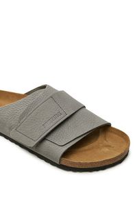 Birkenstock Klapki Kyoto Lenb 1024502 Szary. Kolor: szary. Materiał: nubuk, skóra