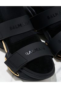 Balmain - BALMAIN - Czarne sneakersy B-Bold. Zapięcie: pasek. Kolor: czarny. Materiał: guma. Szerokość cholewki: normalna. Wzór: paski #8