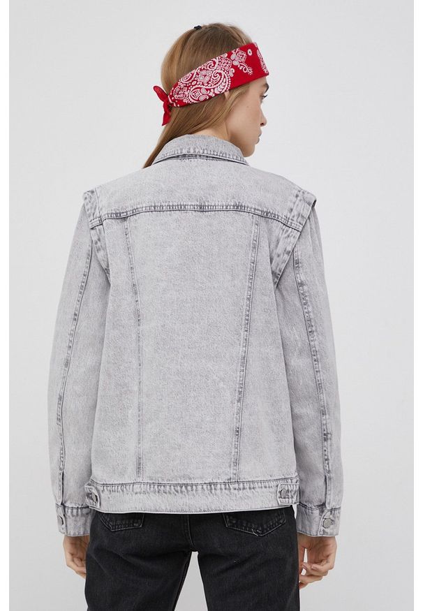Noisy may - Noisy May Kurtka jeansowa damska kolor szary przejściowa. Okazja: na co dzień. Kolor: szary. Materiał: jeans. Styl: casual