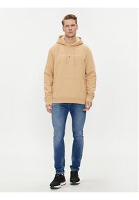 Tommy Jeans Bluza Linear Logo DM0DM17985 Beżowy Regular Fit. Kolor: beżowy. Materiał: bawełna