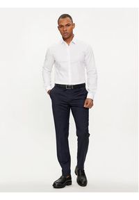 Calvin Klein Koszula Micro Dot K10K112884 Biały Slim Fit. Kolor: biały. Materiał: bawełna #3