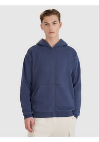 4f - 4F Bluza dresowa rozpinana z kapturem męska - szara XL. Okazja: na co dzień. Typ kołnierza: kaptur. Kolor: szary. Materiał: dresówka. Wzór: gładki, ze splotem. Styl: sportowy, casual