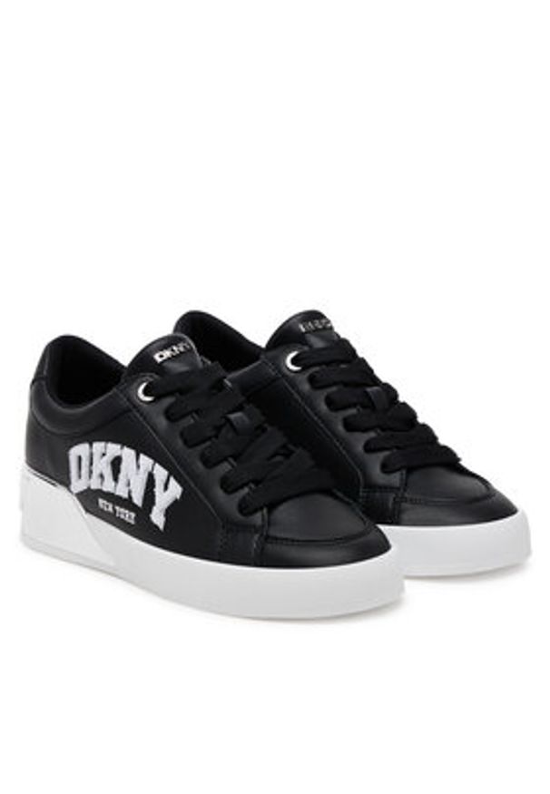 DKNY Sneakersy K1558006 Czarny. Kolor: czarny. Materiał: skóra