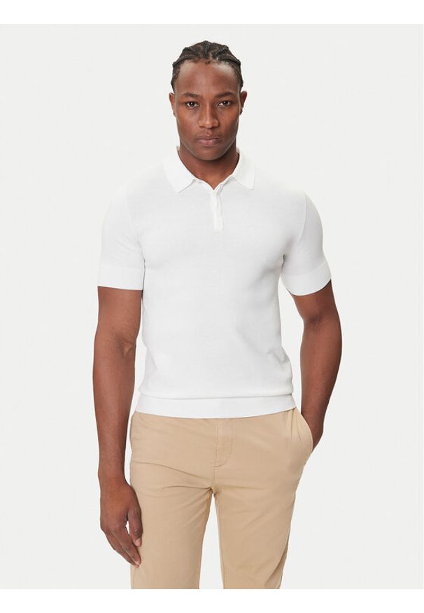 Hugo - HUGO Polo San Peter-CV 50536672 Écru Regular Fit. Typ kołnierza: polo. Materiał: wiskoza