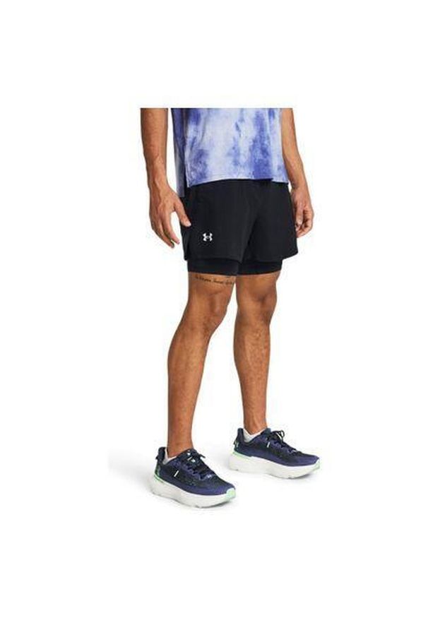 Spodenki do biegania męskie Under Armour Launch 5 inch 2-in-1 Short. Kolor: czarny. Sport: bieganie